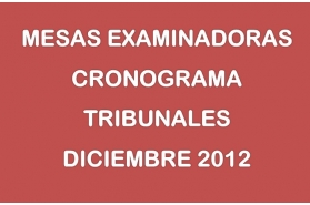 Mesas Examinadoras - DICIEMBRE 2012